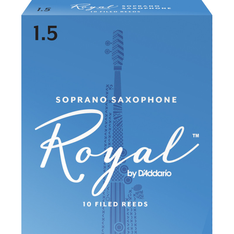 Rico Royal Soprano Sax Reeds, Strength 1.5, 10-pack RIB1015 D'Addario Woodwinds $26.21