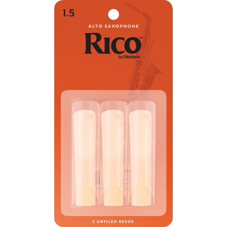 Rico Alto Sax Reeds, Strength 1.5, 3-pack RJA0315 D'Addario Woodwinds $7.76