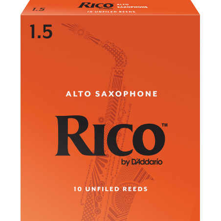 Rico Alto Sax Reeds, Strength 1.5, 10-pack RJA1015 D'Addario Woodwinds $24.32