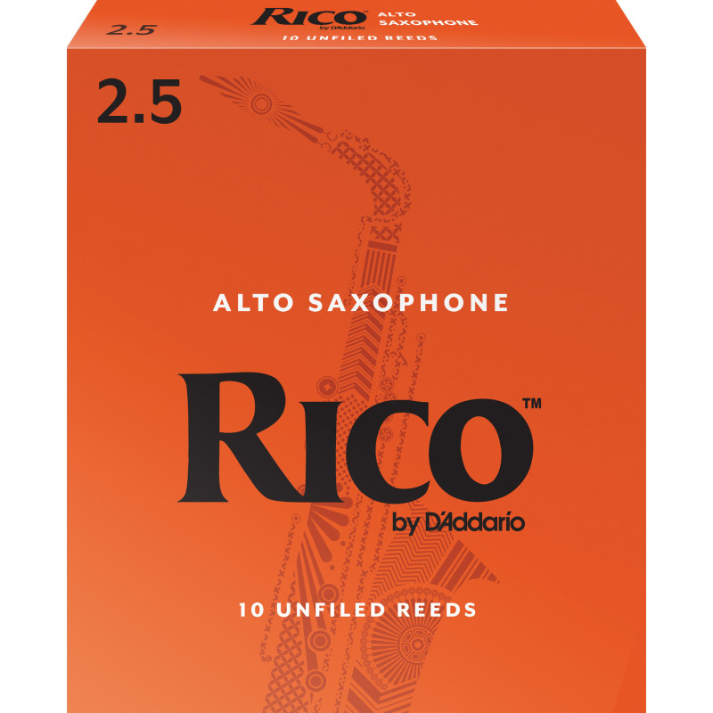 Rico Alto Sax Reeds, Strength 2.5, 10-pack RJA1025 D'Addario Woodwinds $24.32