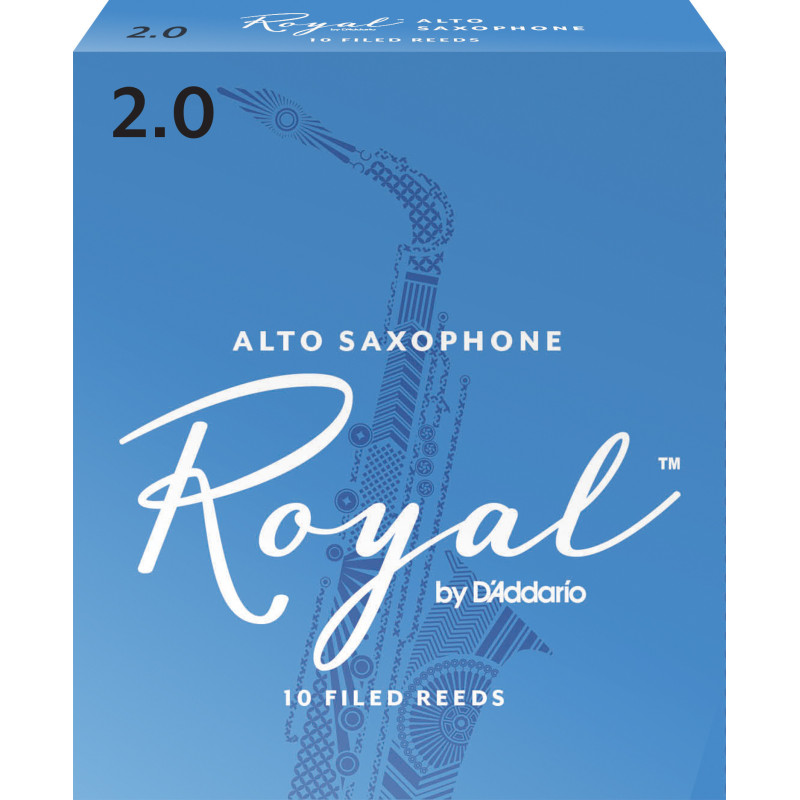 Rico Royal Alto Sax Reeds, Strength 2.0, 10-pack RJB1020 D'Addario Woodwinds $28.02