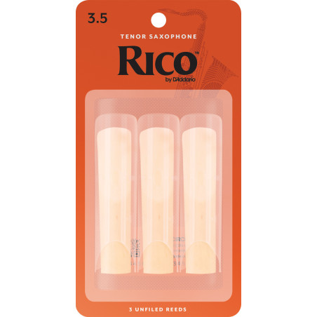 Rico Tenor Sax Reeds, Strength 3.5, 3-pack RKA0335 D'Addario Woodwinds $9.99