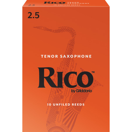 Rico Tenor Sax Reeds, Strength 2.5, 10-pack RKA1025 D'Addario Woodwinds $32.34