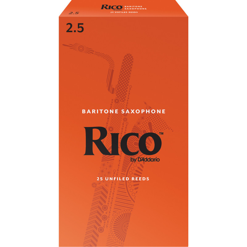 Rico Baritone Sax Reeds, Strength 2.5, 25-pack RLA2525 D'Addario Woodwinds $109.94