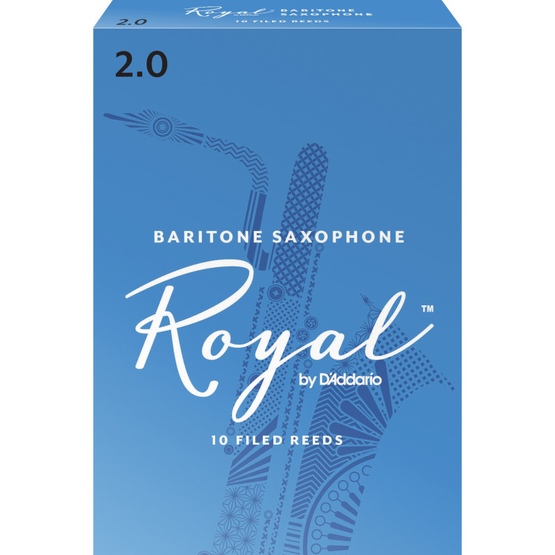 Rico Royal Baritone Sax Reeds, Strength 2.0, 10-pack RLB1020 D'Addario Woodwinds $51.13