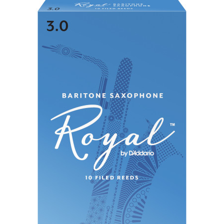 Rico Royal Baritone Sax Reeds, Strength 3.0, 10-pack RLB1030 D'Addario Woodwinds $51.13