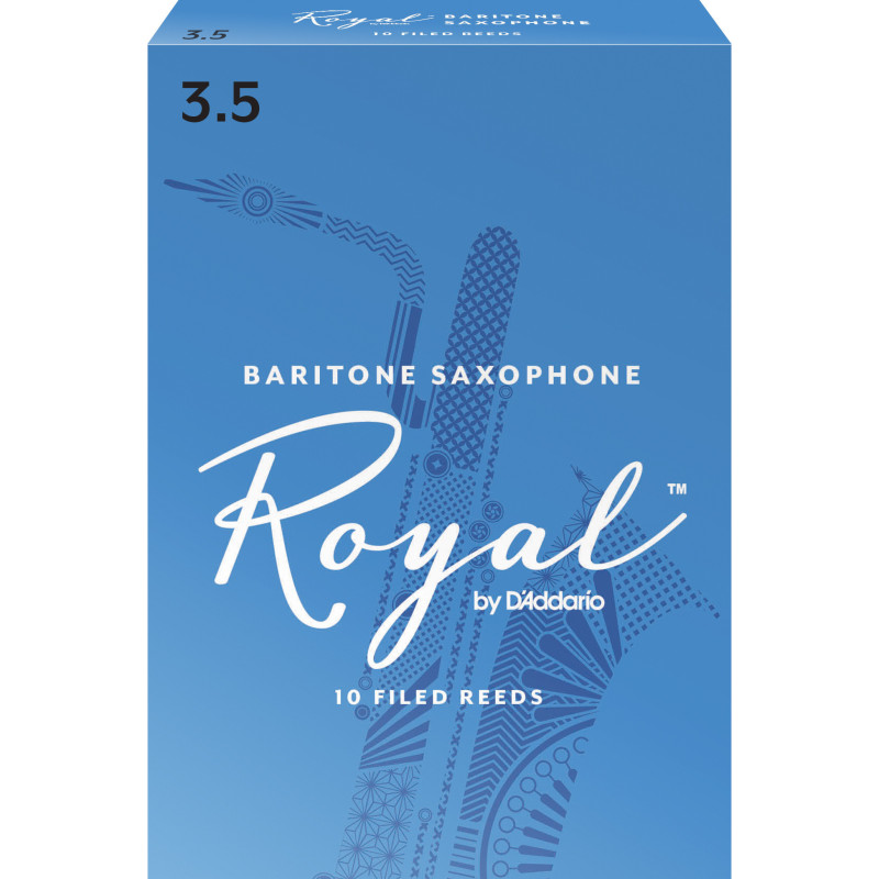 Rico Royal Baritone Sax Reeds, Strength 3.5, 10-pack RLB1035 D'Addario Woodwinds $51.13