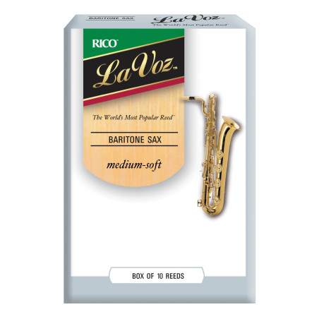 La Voz Baritone Sax Reeds, Strength Medium-Soft, 10-pack RLC10MS D'Addario Woodwinds $52.29