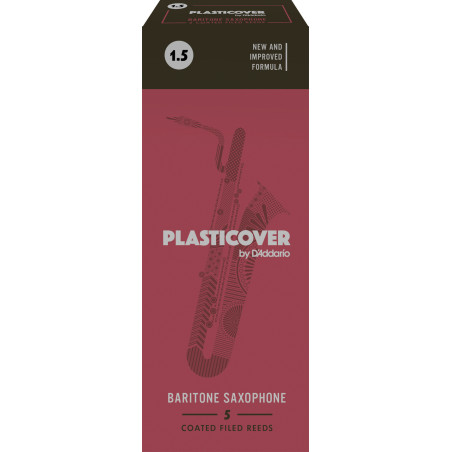 Rico Plasticover Baritone Sax Reeds, Strength 1.5, 5-pack RRP05BSX150 D'Addario Woodwinds $42.80