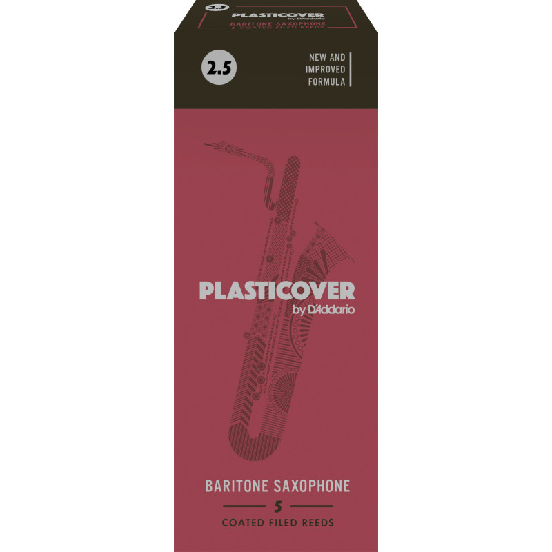 Rico Plasticover Baritone Sax Reeds, Strength 2.5, 5-pack RRP05BSX250 D'Addario Woodwinds $42.80