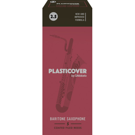 Rico Plasticover Baritone Sax Reeds, Strength 2.5, 5-pack RRP05BSX250 D'Addario Woodwinds $42.80