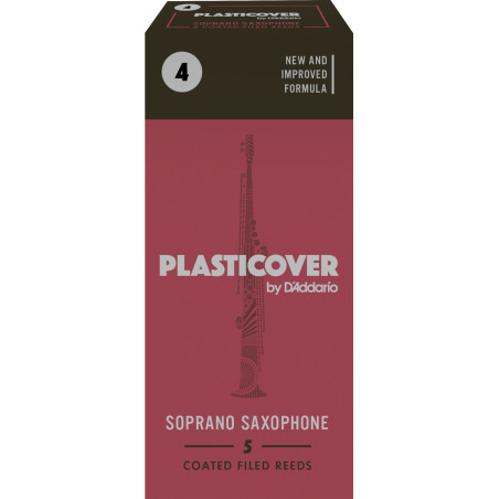 Rico Plasticover Soprano Sax Reeds, Strength 4.0, 5-pack