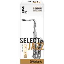 Rico Select Jazz Tenor Sax Reeds, Unfiled, Strength 2 Strength Hard, 5-pack RRS05TSX2H D'Addario Woodwinds $24.97