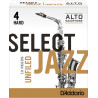 Rico Select Jazz Alto Sax Reeds, Unfiled, Strength 4 Strength Hard, 10-pack