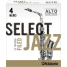 Rico Select Jazz Alto Sax Reeds, Filed, Strength 4 Strength Hard, 10-pack