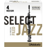 Rico Select Jazz Soprano Sax Reeds, Filed, Strength 4 Strength Medium, 10-pack