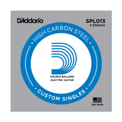 D'Addario SPL013 Plain Steel Guitar Single String, Double Ball End, .013