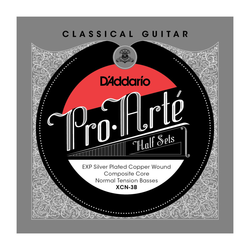 D'Addario XCN-3B Pro-Arte EXP Coated Silver Plated Copper on Composite Core Classical Guitar Half Set, Normal Tension