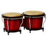 Tablatone Frame Drum, Tunable, SKYNDEEP® Clear Tone P3 Drumhead, 'Red Radial Flare' Graphic, Tablatone Dot, 8" X 2", Antique Bro