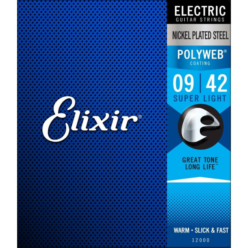 Elixir 12000 Super Light Electric Nickel Plated Steel With Polyweb Coating 12000 ELIXIR $14.20