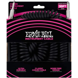 Ernie Ball COIL CABLE SS BLACK 30' 6044EB Ernie Ball Accessories $67.99