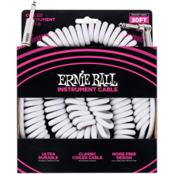Ernie Ball COIL CABLE SA WHITE 30' 6045EB Ernie Ball Accessories $67.99