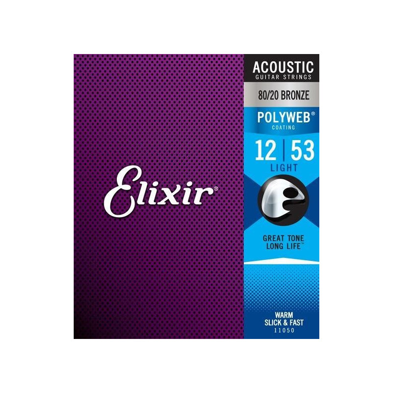 Elixir 11050 Light Acoustic 80/20 Bronze With Polyweb Coating 11050 ELIXIR $19.99