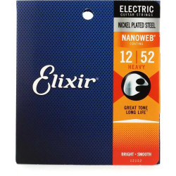 Elixir - Acier Plaqué par Nickel Électrique Lourd avec le Revêtement de Nanoweb - 12-52
