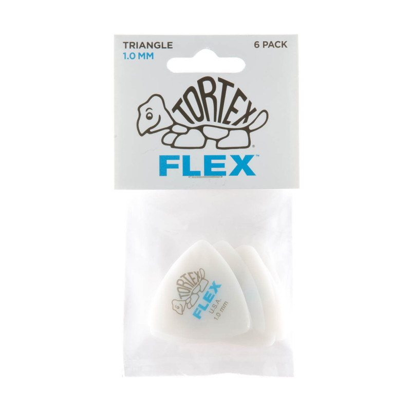 Médiator de Guitare Tortex® Flex Triangle Bleu de 1,0 mm (6/pack)