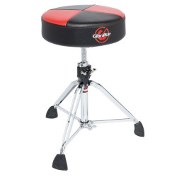 Round Quarter Panel Two Tone Drum Throne, Rouge / Noir