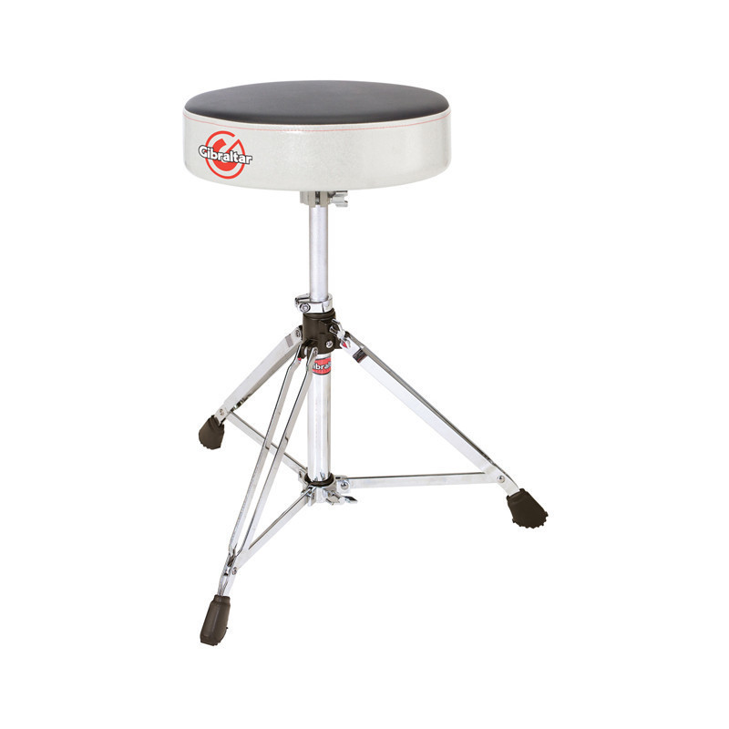 Double Braced Throne Base Round Seat, Silver White Sparkle Finish