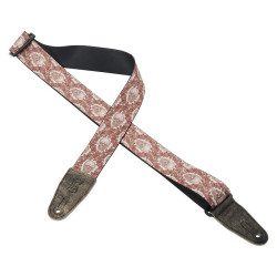 Levy’s 2″ wide polyester guitar strap -Skulls and pink flowers
