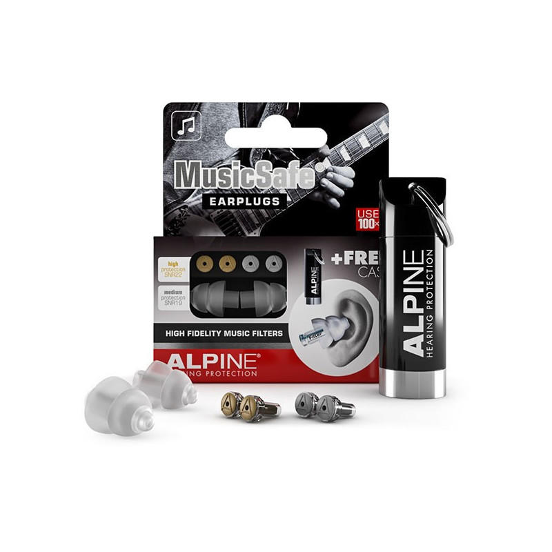 Alpine Hearing Protection - Musicians Earplugs With Two Interchangeable Filter Sets & Case musicsafe Alpine $26.99