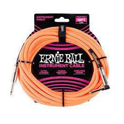 10' Straight/Angle Braided Cable - Neon Orange