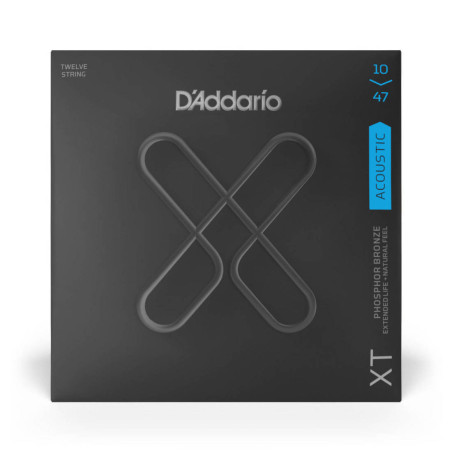 D'Addario - XT Jeu de 12 cordes pour guitare acoustique en bronze phosphoreux - Light 10-47