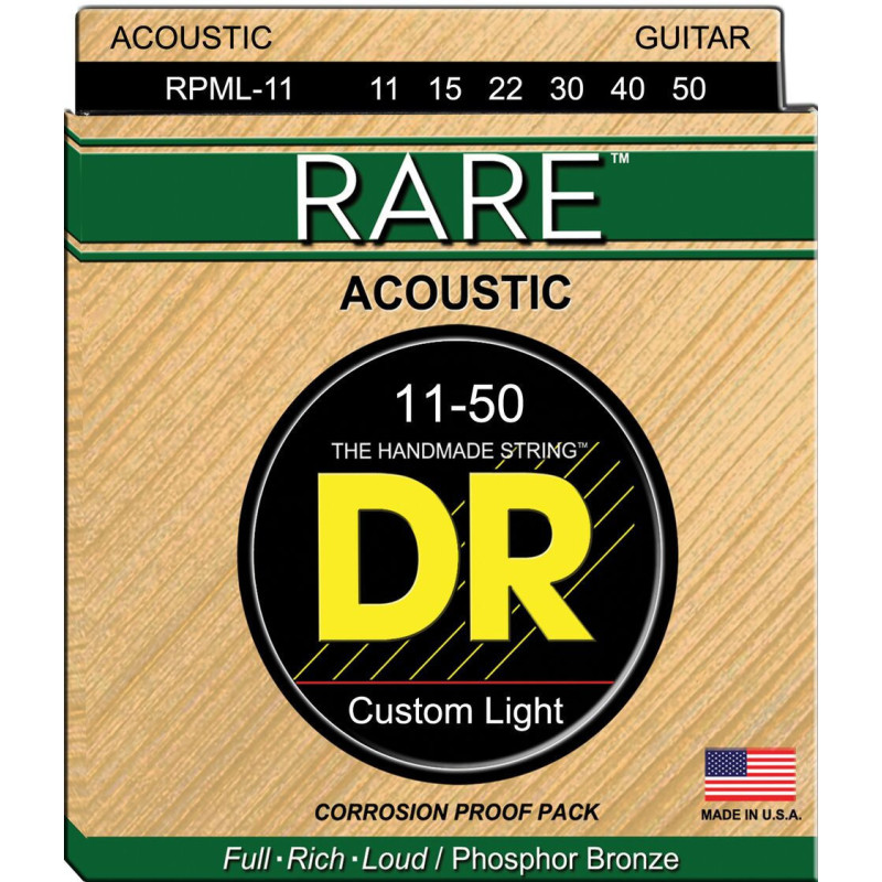 DR Handmade Strings - Rare Acoustic Guitar Strings, Custom - Light (11-50) RPML-11 DR Handmade Strings $10.99