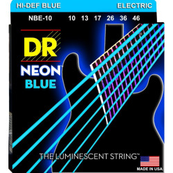 DR Handmade Strings - Cordes De Guitare Électrique À Revêtement Bleu Néon - Medium (10-46)