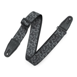 Levy's 2-Inch Wide Polyester Guitar Strap with Black & Grey Skulls Motif mpd2-111  $29.99