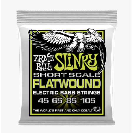 Ernie Ball SLINKY FLATWOUND SHORT SCALE ELECTRIC BASS STRINGS 45-105