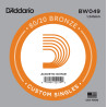 D'Addario BW049 Bronze Wound Acoustic Guitar Single String, .049