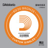 D'Addario BW053 Bronze Wound Acoustic Guitar Single String, .053