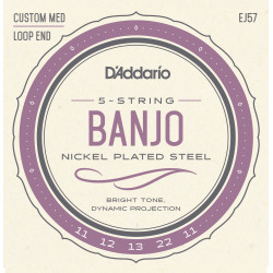 D'Addario EJ57 5-String Banjo Strings, Nickel, Custom Medium, 11-22