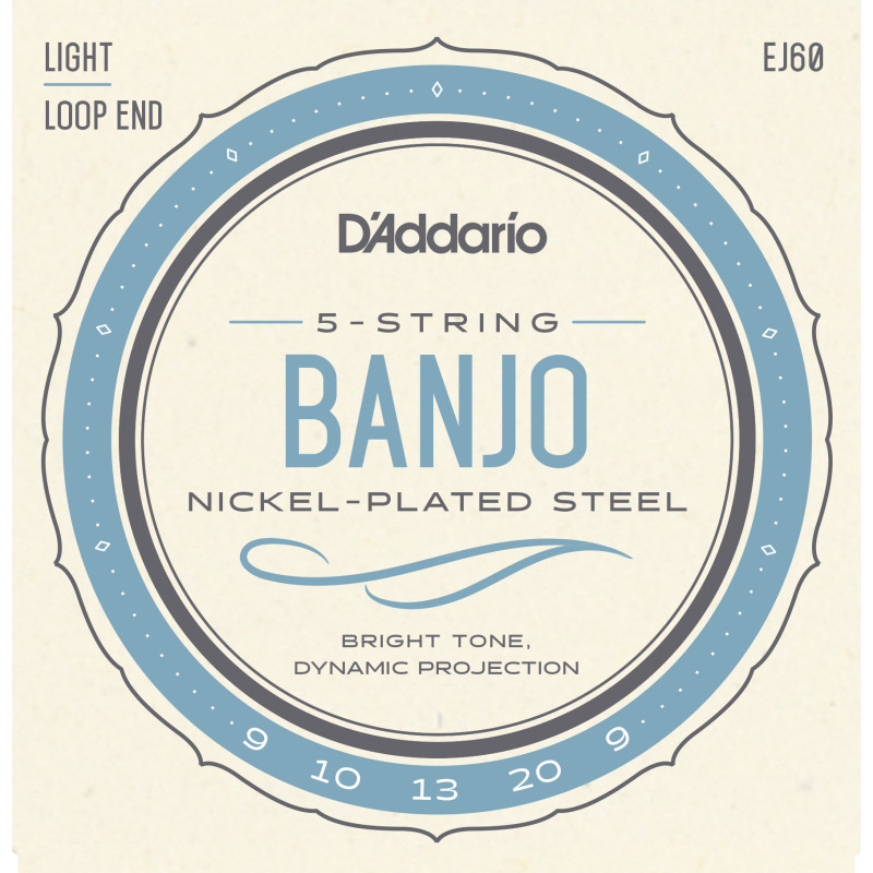 D'Addario EJ60 5-String Banjo Strings, Nickel, Light, 9-20