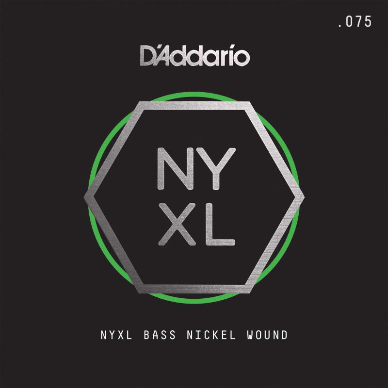 D'Addario NYXLB075, NYXL Nickel Wound Bass Guitar Single String, Long Scale, .075