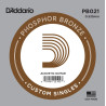 D'Addario PB021 Phosphor Bronze Wound Acoustic Guitar Single String, .021