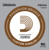 D'Addario PB064 Phosphor Bronze Wound Acoustic Guitar Single String, .064