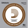 D'Addario PB070 Phosphor Bronze Wound Acoustic Guitar Single String, .070