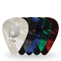 D'Addario Assorted Pearl Celluloid Guitar Picks, 10 pack, Heavy