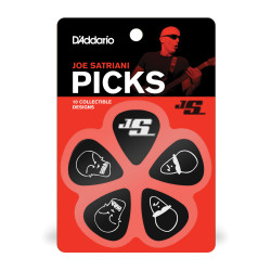 D'Addario Joe Satriani Guitar Picks, Black, 10 Pack, Light