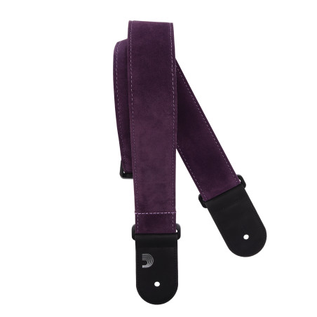 D'Addario Leather Guitar Strap, Purple